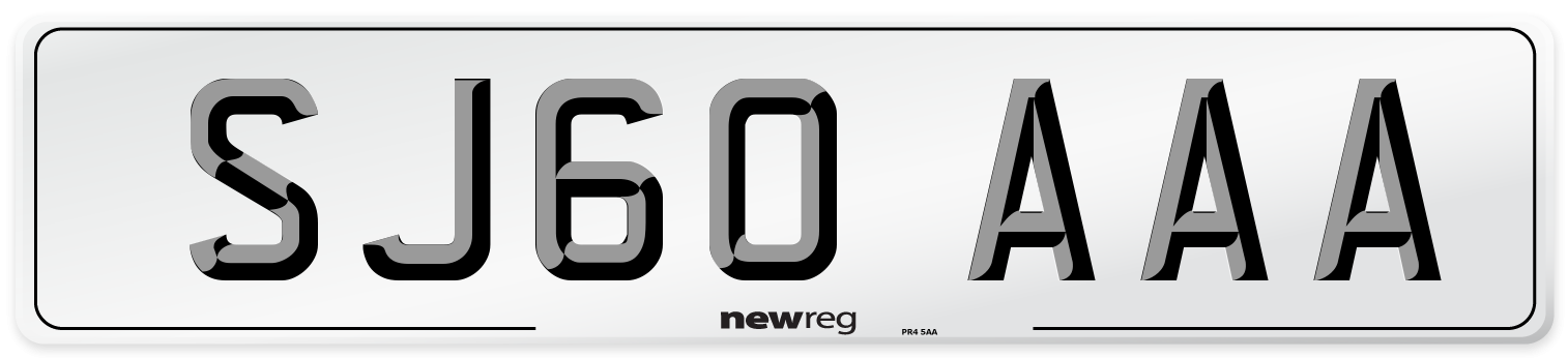 SJ60 AAA Number Plate from New Reg